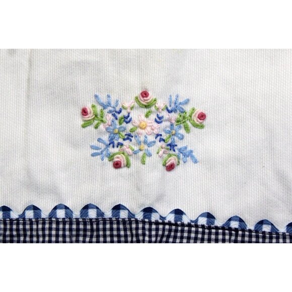 Sweet Angela Rosalina 2pc Outfit Shirt Shorts 8 Navy Plaid Spring Flower Bouquet - Picture 5 of 13